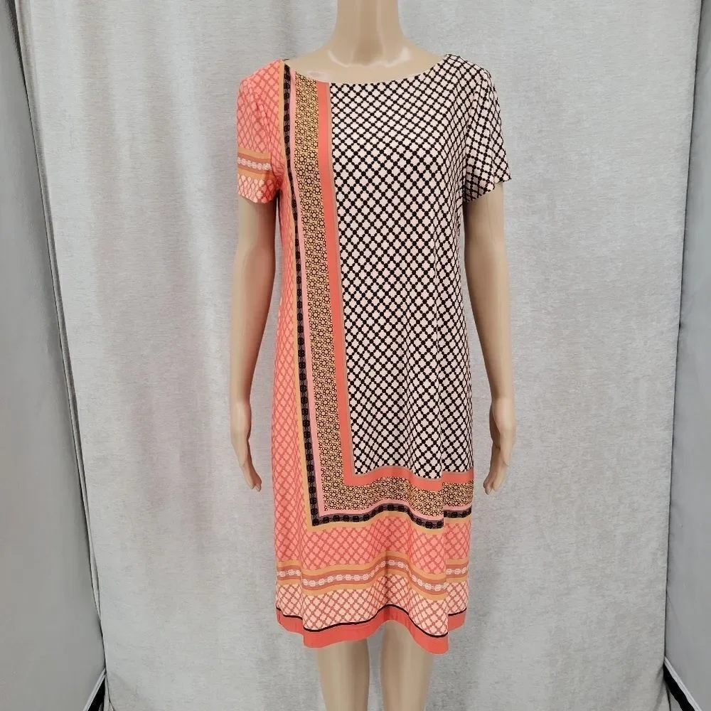Musette Orange Design Allover Print Midi Dress NEW Women's Size 12